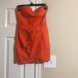 Orange mini dress